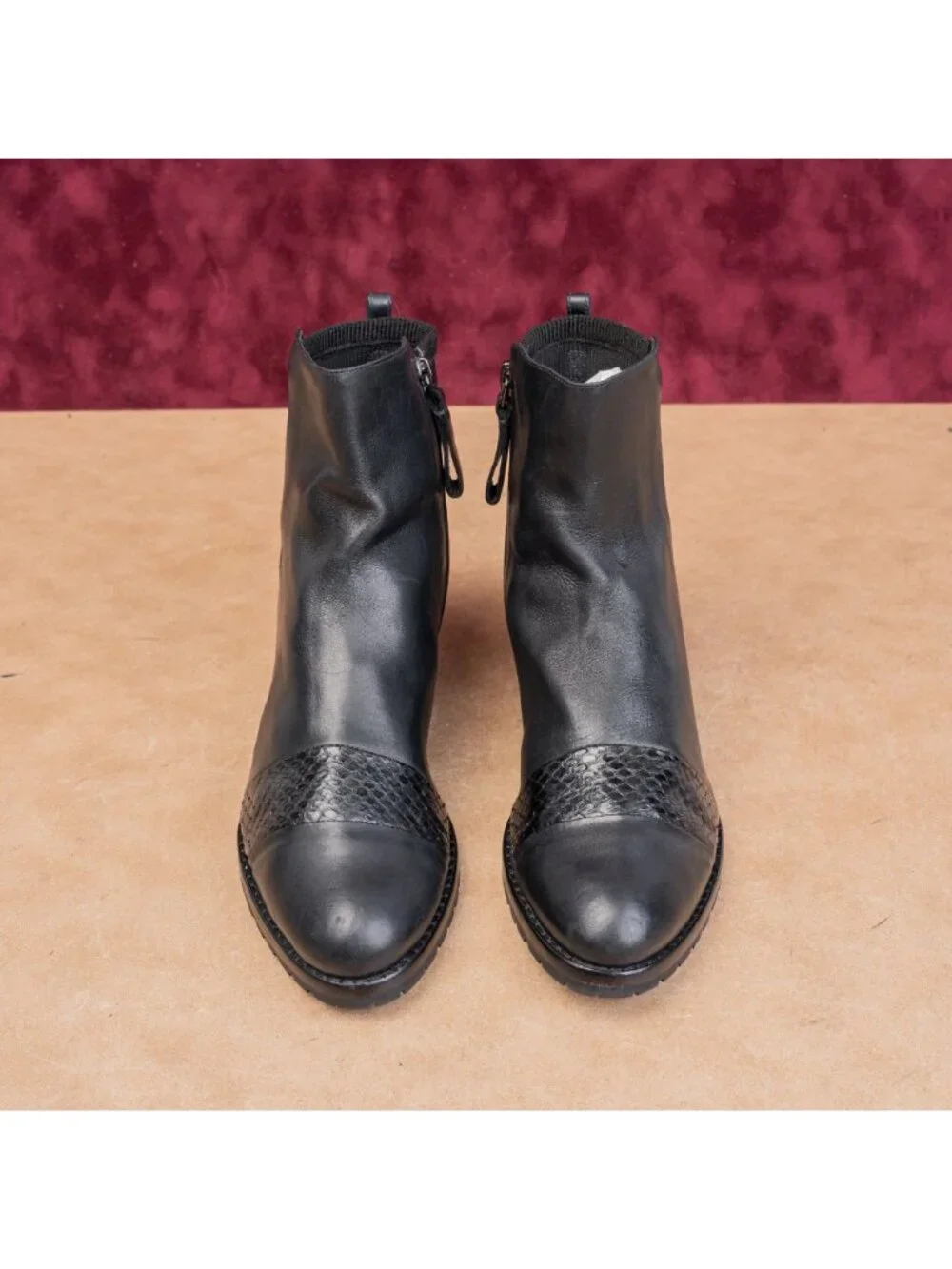 Alexandre Birman Women Black Leather Zip Fashion Deadstock Boots 6US EUR 36